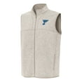 thumbnail image 2 of Men's Antigua Oatmeal St. Louis Blues Fortune Full-Zip Vest, 2 of 3