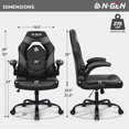 thumbnail image 5 of N-GEN Video Gaming Chair Ergonomic Computer Desk Office Chair with Lumbar Support Adjustable Height Swivel Wheels Flip-Up Arms PU Leather Home and Office (Grey), 5 of 8