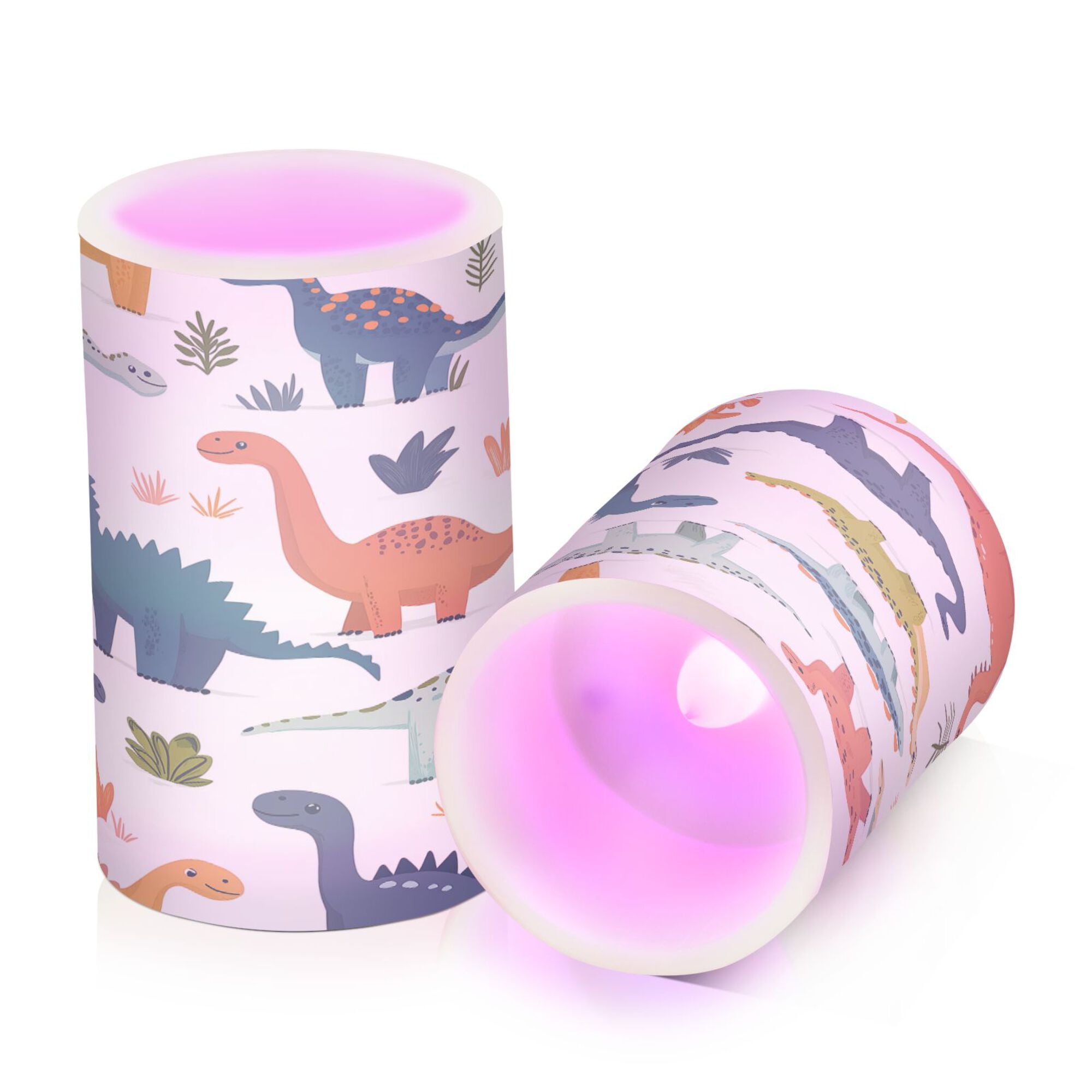 Yayeee Flameless Candles with Remote Flickering Battery Operated Multi Color Changing, Dinosaur Pattern