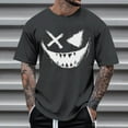 thumbnail image 1 of Blusas y camisas de manga corta con cuello redondo para hombre, blusas casuales de verano a la moda con cuello redondo y estampado para hombre., 1 of 4