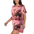 thumbnail image 2 of Susaid Delicate Pink Carnations A Print Women's Pajama Set, Button-Up Sleepwear with Elastic Waist Shorts, Perfect for Lounging, Yoga, Beach, and Casual Wear-X-Large, 2 of 7