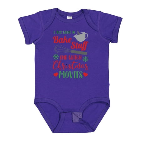 

Inktastic I Just Want to Bake Stuff and Watch Christmas Movies Gift Baby Boy or Baby Girl Bodysuit
