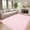 Pink, variant on Scalloped Area Rug 2x6 Washable Entryway Runner Rugs for Hallway, Solid Color Floor Carpet for Bedroom, Non Slip Low Pile Mat with Rubber Back, Soft Nursery Rug
