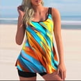 thumbnail image 2 of Women's Sexy Double Straps Tankini Suit Gradient Slip Back Swimsuit, 2 of 3