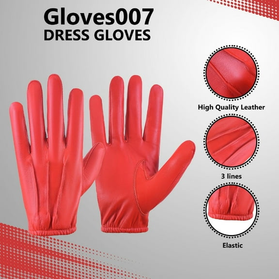 Genuine Leather Unlined Low Cut Gloves, Dress Gloves, Search Gloves, Parade Gloves For Men