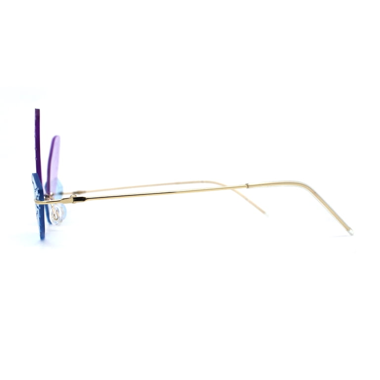 Dragonfly Wing Avant Garde Unique Retro Rimless Sunglasses  display picture 3