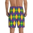 thumbnail image 3 of Bixox Men's Mardi Gras printed lightweight casual shorts, soft sleep shorts with pockets., 3 of 7