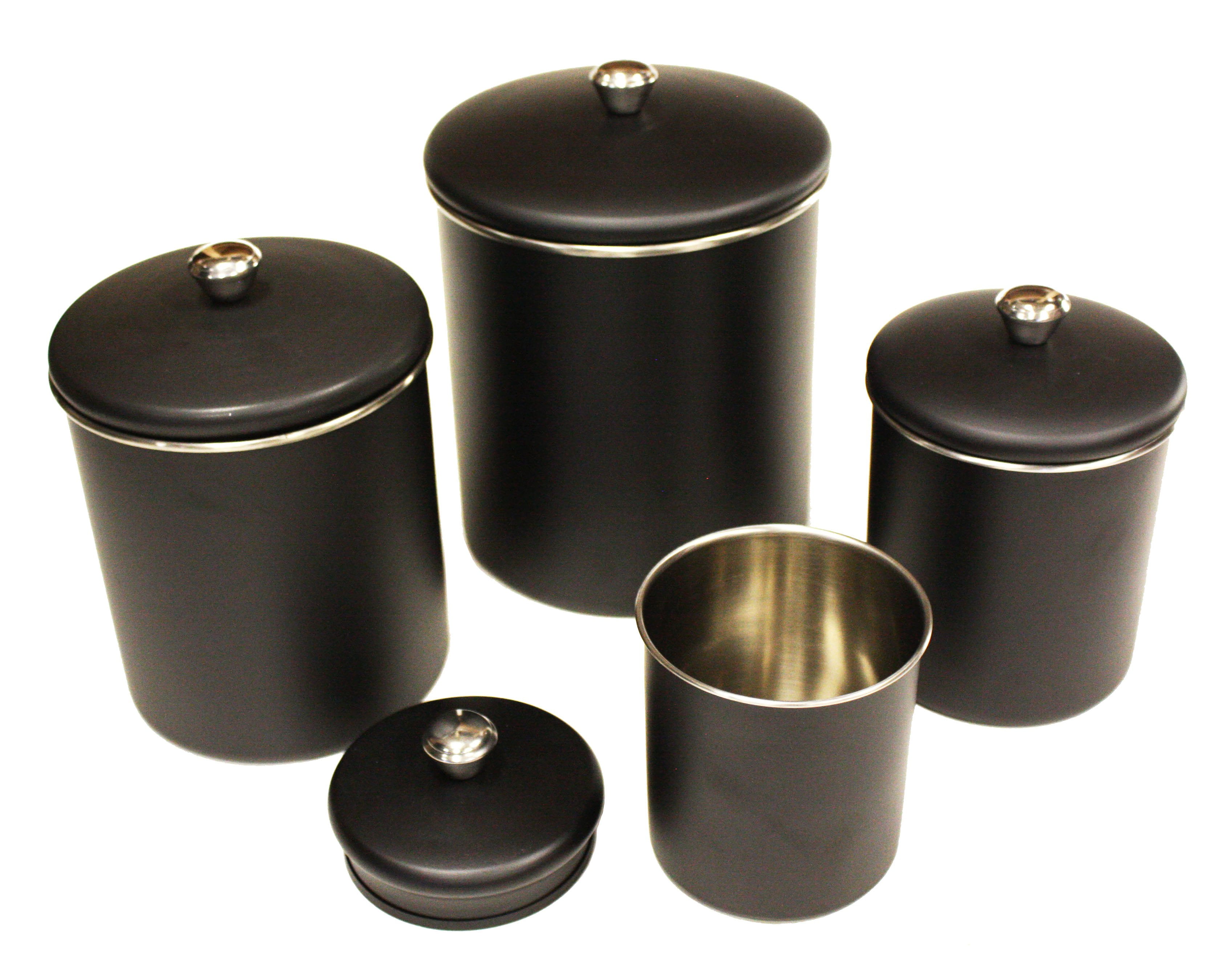 Black Stainless Steel Kitchen Canisters