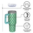 thumbnail image 4 of Leopard Print 40oz Tumbler– Stainless Steel Insulated Tumbler with Handle and Straw, Large Capacity Travel Cup for Hot & Cold Drinks, 4 of 6