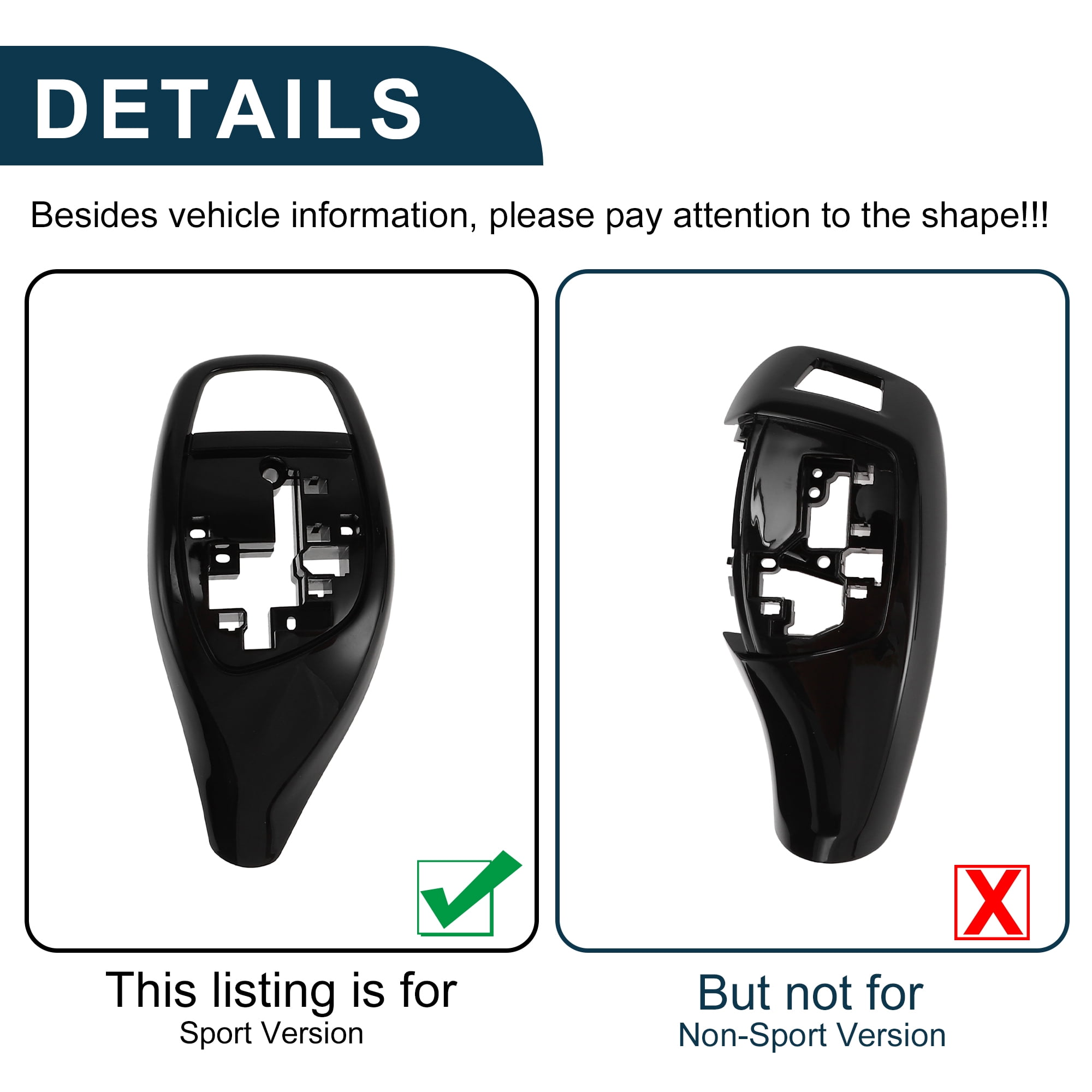 Unique Bargains Gear Shift Knob Button Cover Knob Trim Sticker for BMW 1'F20 F21/2'F22/3'F30 Black Center Console 1 Set