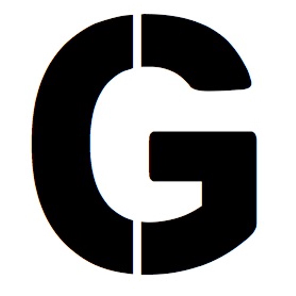 24x36 Large Letter Stencil from 4 Ply Mat Board Letter G