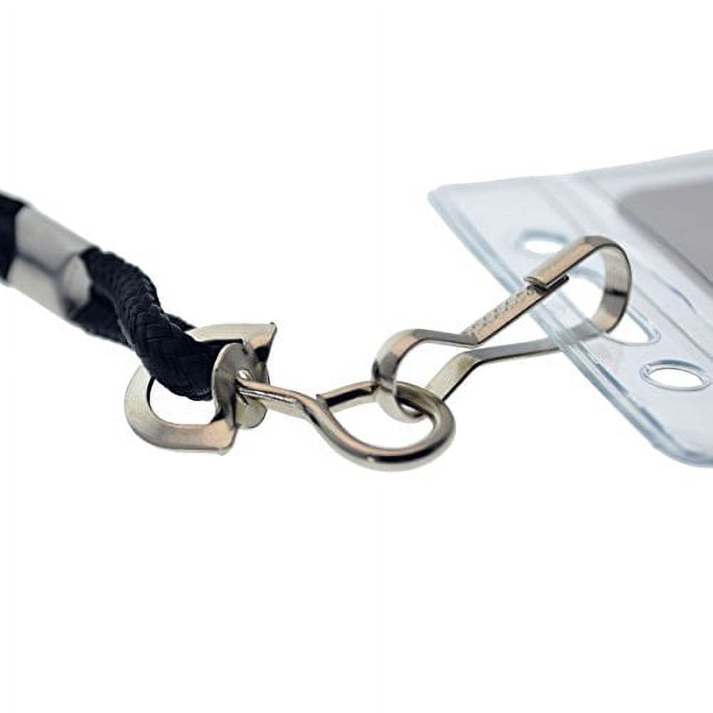 25 Pack Vertical ID Name Badge Holders with Lanyards (Business Card Size) by Specialist ID (Black)