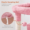 thumbnail image 6 of Yaheetech 36'' H Multilevel Cat Tree with Scratching Posts Sisal Rope Furry Ball, Pink, 6 of 10