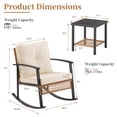thumbnail image 7 of MOALCOFER 3-Piece Rattan Outdoor Rocking Chair Bistro Set with Thick Beige Cushions & 2-Tier Coffee Table, Weather-Resistant Patio Furniture for Porch, Balcony, Backyard & Garden, 7 of 7