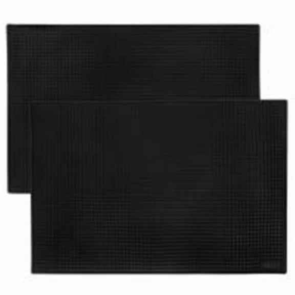 Brybelly BBAR-011 18 x 12 in. Bar Mats, Black - Pack of 2