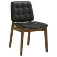 thumbnail image 3 of Redbridge Upholstered Dining Side Chair Black and Natural Walnut (Set of 2), 3 of 8
