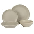 thumbnail image 2 of Gibson Elite Island Cove 16 Piece (Service for 4) Plates and Bowls Stoneware Dinnerware Set -Light Grey, 2 of 11