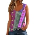 thumbnail image 2 of JTZGDY Tank Top for Women Loose Fit Trendy 2025 Sleeveless Shirts O-Ring Shoulder Basic Tunic Tees Spring Summer Casual V Neck Beach Tanks Clothes Purple#01 XL, 2 of 5