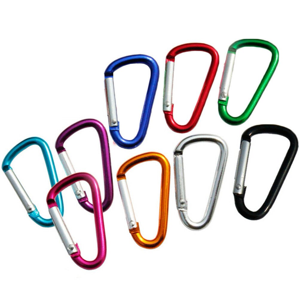 HUA TRADE 9PCS Keychain Clips Mini Carabiner 1.8inch Small Aluminum D