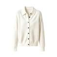 thumbnail image 5 of Long Sleeve Sweater for Women Button Down Collar Knit Shirt Long Sleeve Soft Solid Color Casual Work Office Knit Blouse, 5 of 6