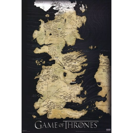 Game of Thrones - Map of Westros - Vertical Poster Poster (Best Game Of Thrones Map)