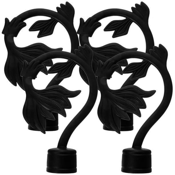Accesorios decorativos para cortina, adorno de extremo de varilla romana, para el hogar (negro), estilo aleatorio, 4 Uds.