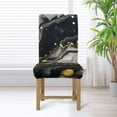 thumbnail image 3 of COEQINE Dining Room Chair Slipcovers Set of 2, Stretchable Universal Fit Parsons Chair Covers, Easy Clean Machine Washable Polyester Spandex for Home Hotel Decor, Marble Black, 3 of 7