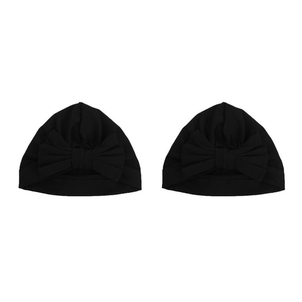 Guardurnaity Turbante de algodón para niños, sombrero con lazo, accesorios de fotografía para niños y niñas, disfraz para niños pequeños, accesorios Negro 2piezas Guardurnaity CBP041554