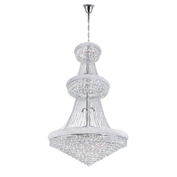 CWI Lighting Empire 38 Light Down Transitional Metal Chandelier in Chrome