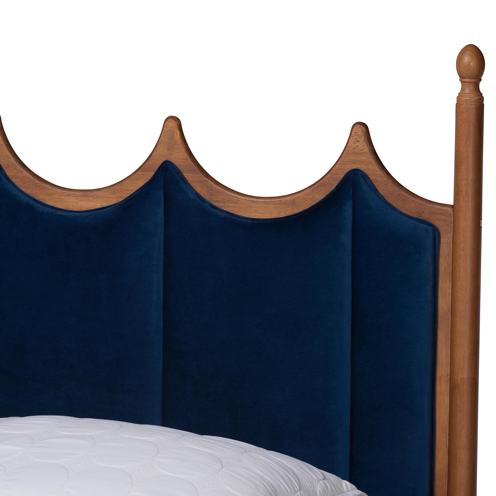 Baxton Studio Calgary Retro-Modern Platform Bed, Queen, Walnut Brown