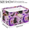 thumbnail image 3 of Coolnut Magic Black Cats Foldable Storage Basket for Shelves, Collapsible Sturdy Storage Bin with Handles, Canvas Storage Cube for Organizing Closet 1PCS Home Decor, 3 of 7