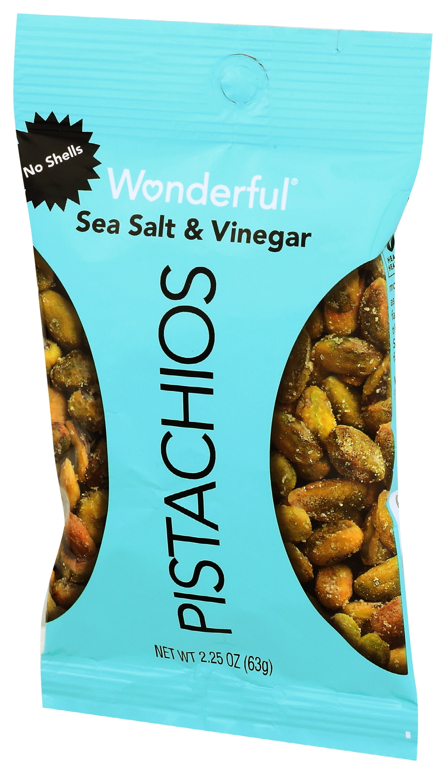 Pack of 8, Wonderful Pistachios Sea Salt & Vinegar, 2.25 oz