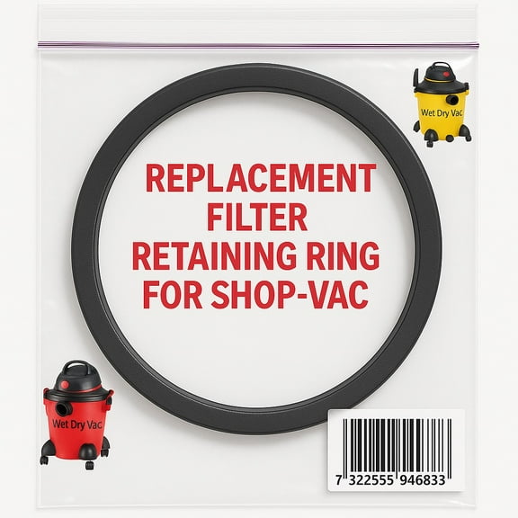 MP Maresh Products Replacement Filter Retaining Ring–Compatible with Shop-Vac VF2002, Vacmaster & Genie Wet/Dry Vacuums – Use with Foam & Round Paper Reusable Filters Only – Not for Cartridge Filters