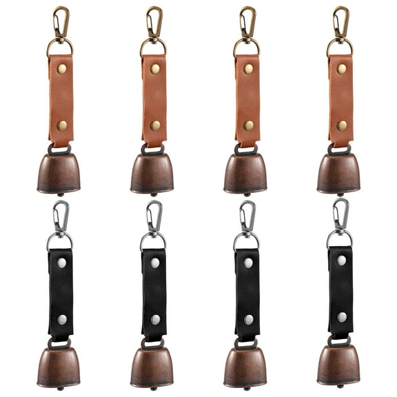 8Pcs Iron Metal Mini Cow Bell Easy to Carry Magnetic Silencer Bell Magnetic Vintage Cowbell Drum Anti Loss Safety for Outdoor