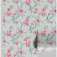 thumbnail image 1 of S4sassy Self-Stick Decorative Wallpaper, Tropical Leaf Print Wall Paper, Textured Vinyl Waterproof Contact Paper, Pink, 25"x120"inch Removable Renter Friendly Wall Covering For Bedroom, Dining room, 1 of 9