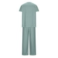 thumbnail image 4 of Pejock Womens Scrubs Medical Uniform Set Casual Scrub Suit Set Solid Nursing Uniforms Set Stretch V-Neck Scrubs Top and Pants with Pockets, 4 of 4