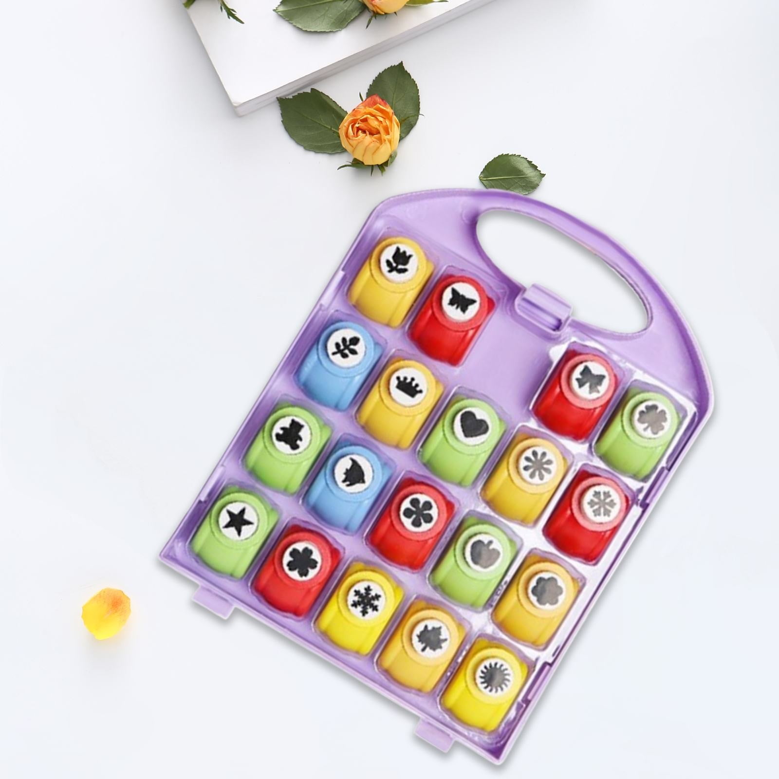 RUIG Creative Children's DIY Punch Craft Kit Craft Punch Shapes Set Creative Children's Craft Punch Shapes Set Craft Paper Punch Leaves Butterfly Heart Flower Punch DIY Project