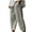 1Gray, variant on Women Linen Jumpsuits Casual Short Sleeve Round Neck Waisted Playsuit Relaxed Fit Ruched Elastic High Waist Cropped Rompers Comfy Cotton Linen 3/4 Length Pants Onesie with Pocket