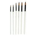 thumbnail image 2 of Set 6Pcs Paint Brush Set 6 Sizes Hand Made Soft Bristles Two Colors Nylon White Oil Paint Brush Set For Gouache Watercolor, 2 of 8