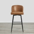 thumbnail image 2 of CHITA 30" Swivel Upholstered Counter Bar Stools with Back & Metal Legs Set of 2,Faux Leather in Cognac Brown, 2 of 7