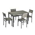 Zenvida Dining Table Set For 4, Rustic Grey 5 Piece Set Kitchen