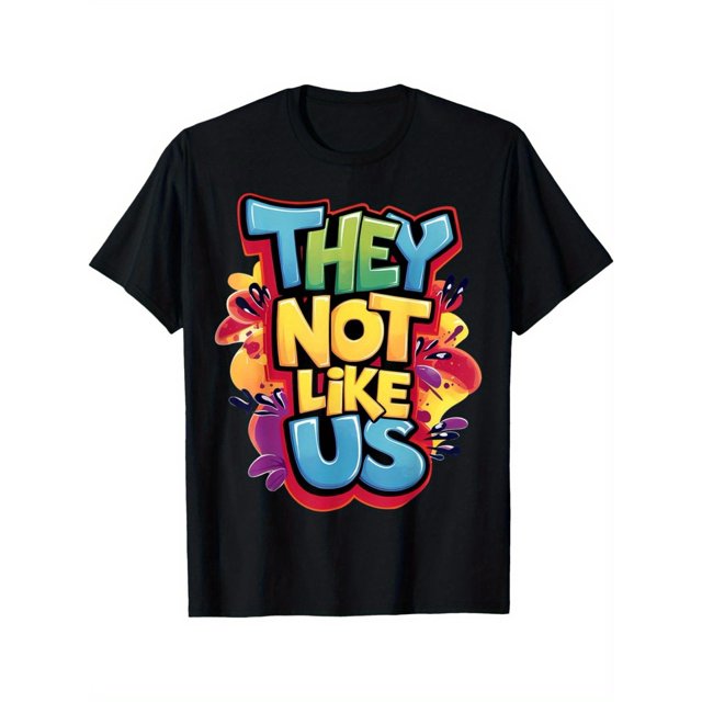 They Don't like Us T-shirt Comfortable Short Sleeve Cotton Crew Neck T-shirt, Casual Soft Men's T-shirt Summer T-shirt