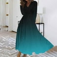 thumbnail image 2 of gakvbuo Plus Size Maxi Dress For Women Long Sleeve V Neck Casual Boho Floral Print Ruffle Flowy Dress Fall Dresses For Women 2023, 2 of 5