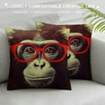 thumbnail image 3 of GOSMITH  Throw Pillows Cover Funny Drawing Ape Face Orangutan Monkey Animals Wildlife Nature Smile Painting Abstract Gorilla Chimp Cushion Case for Fall Home Decor, 3 of 5
