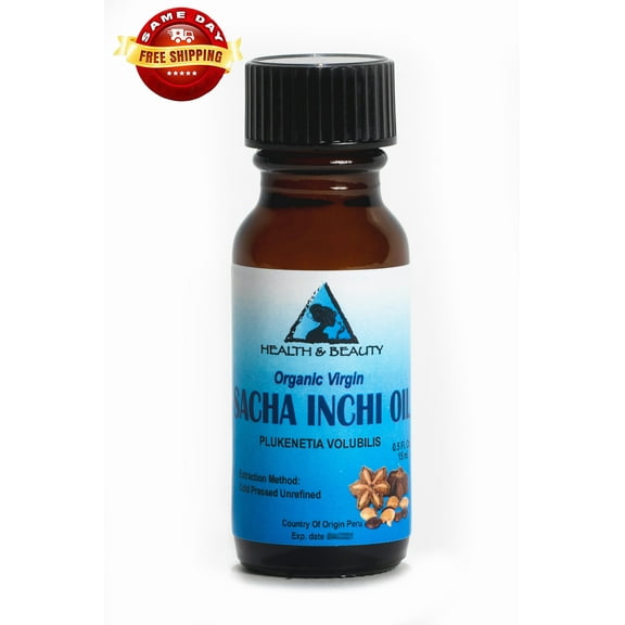 Sacha inchi oil unrefined organic virgin cold pressed pure glass bottle 0.5 oz