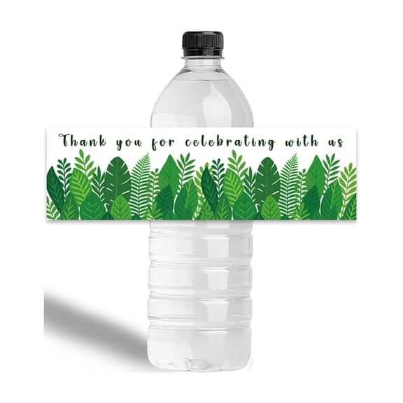 30 Sheets Plants Water Bottle Labels Thank You Water Bottles Wraps Sticker Personalized Wine Bottle Label Stickers