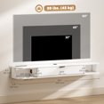 thumbnail image 3 of HOMCOM Meuble Télé Flottant de 55 Pouces, Console Multimédia Murale, Blanc, 3 of 10