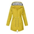 thumbnail image 3 of Chaqueta con capucha a prueba de viento perfecl impermeable para mujer amarillo 5XL, 3 of 7