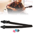 thumbnail image 1 of Herwey Sangle de Guitare Coton Réglable Cou Ceinture Celluloïd Pic Kit Accessoires Instrument à Cordes, Sangle de Guitare, Ceinture Instrument de Musique, 1 of 8