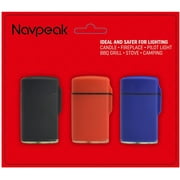 Navpeak Mini Torch Cigar Lighter Clamshell Windproof Refillable Butane Included 3 PACK (Black+Red+Blue) (Butane Included)